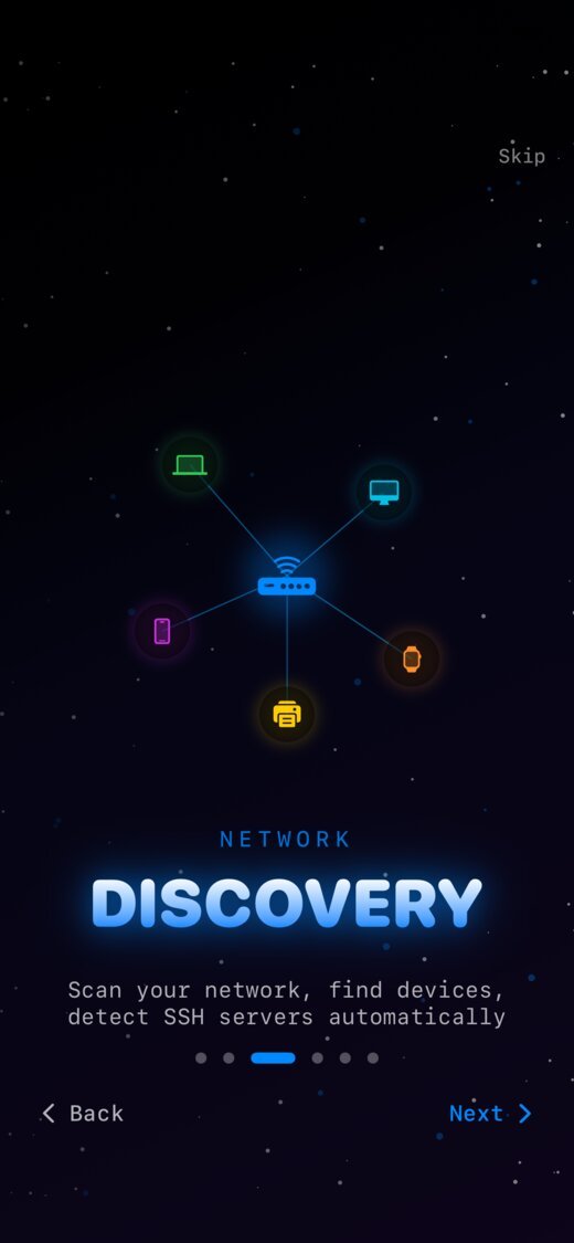 NetShell network scanner showing discovered devices